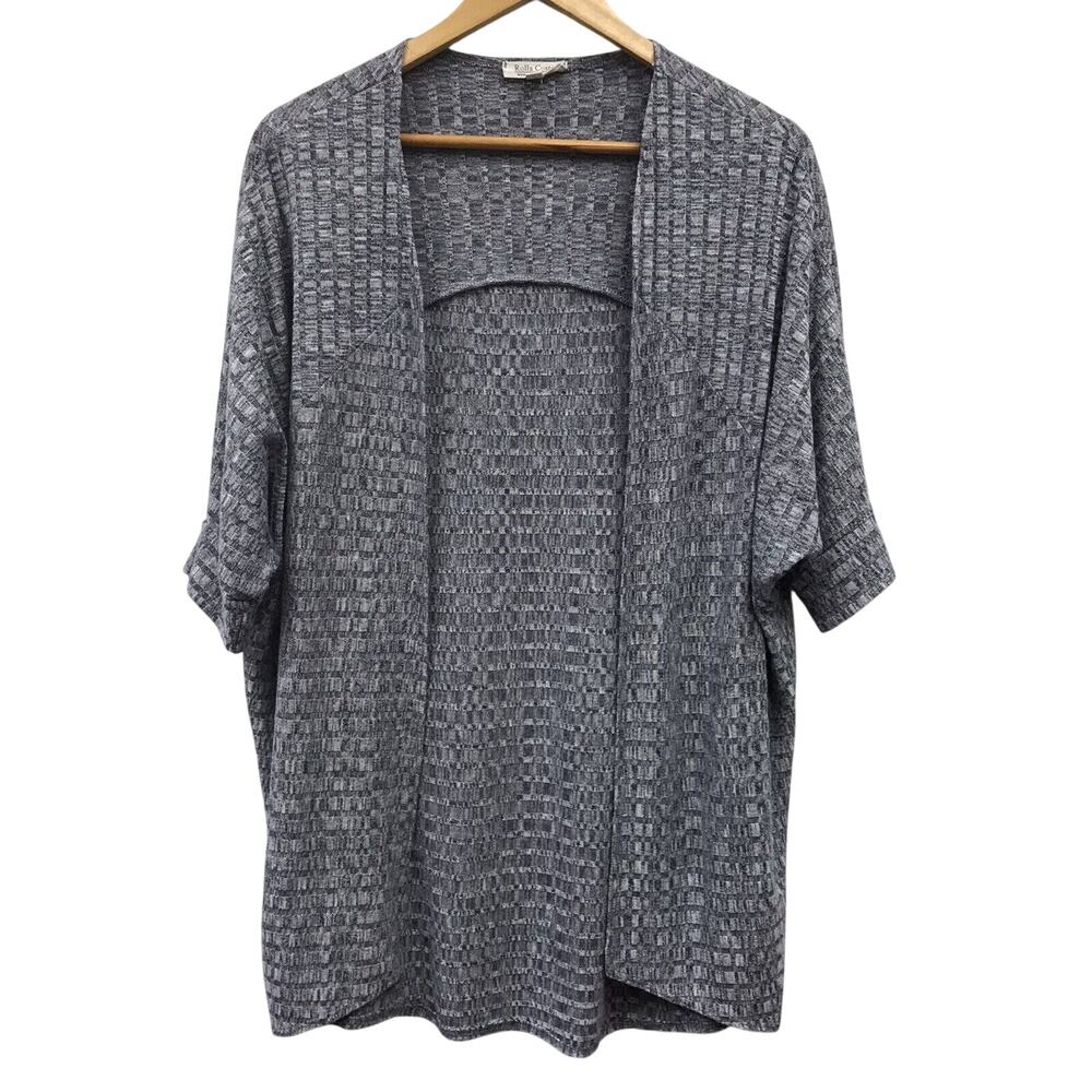 Rolla Coster Sweater Womens Medium Black Gray Open Front